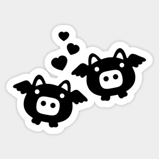 Flying Pigs in Love Sticker